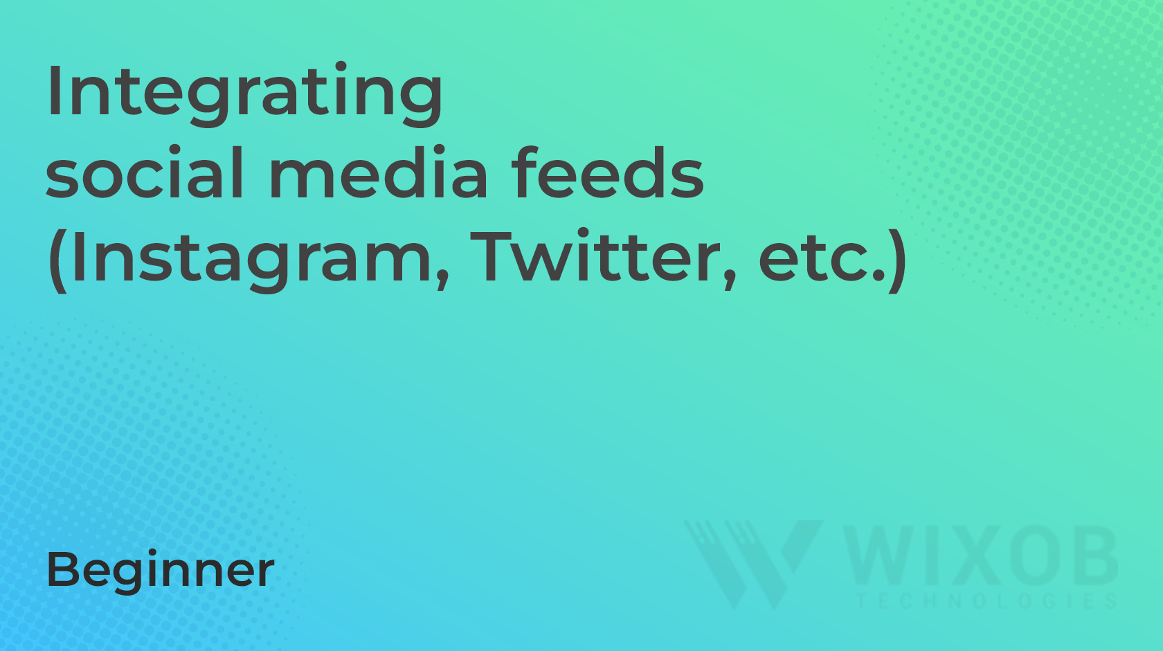 Integrating social media feeds (Instagram, Twitter, etc.)