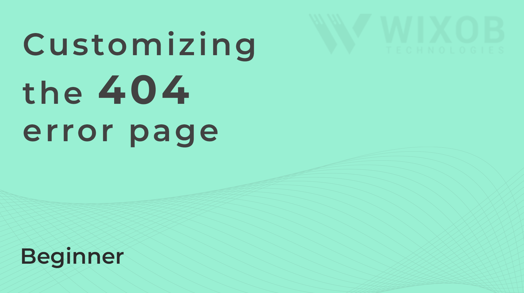 Customizing the 404 error page
