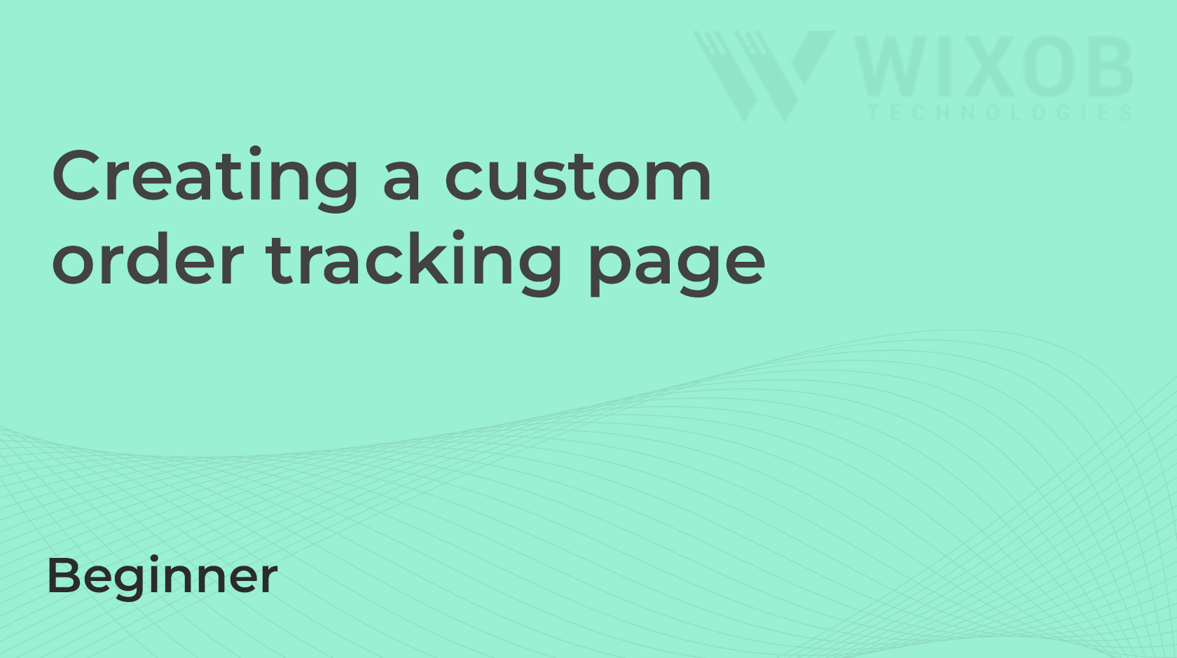 Creating a custom order tracking page
