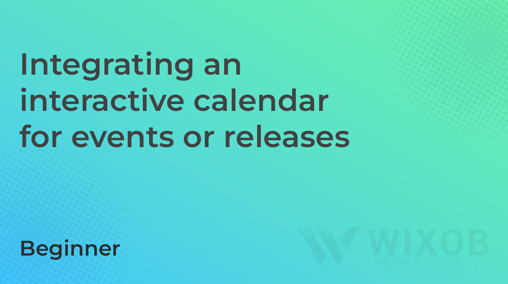 Integrating an interactive calendar for events or releases